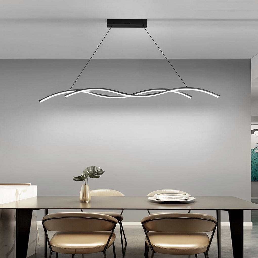 Double Wavy Minimalist LED Modern Chandelier