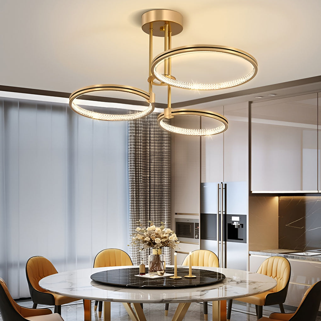 Minimalist Triple Ring Metal Nordic Chandelier