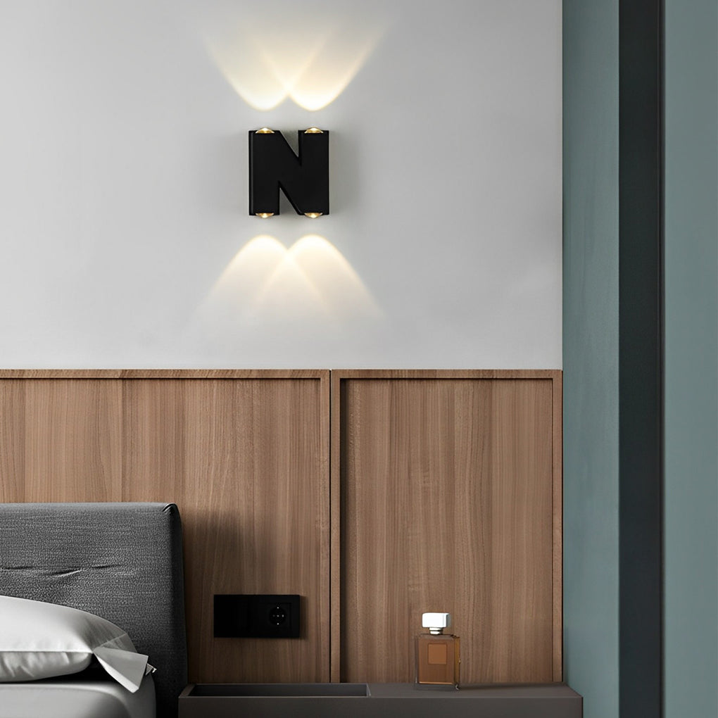 N/V/W Letters Creative Waterproof Modern LED Outdoor Wall Sconce Lighting-Lighom
