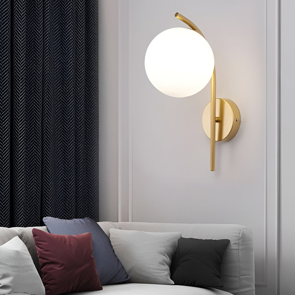 Black modern ball plug-in wall sconces — Cool White (6000K) / White / Brushed Gold