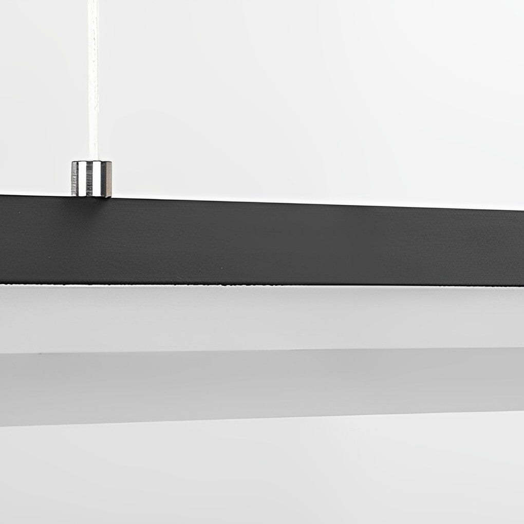 Minimalist Strip LED Neutral Metal Modern Chandelier