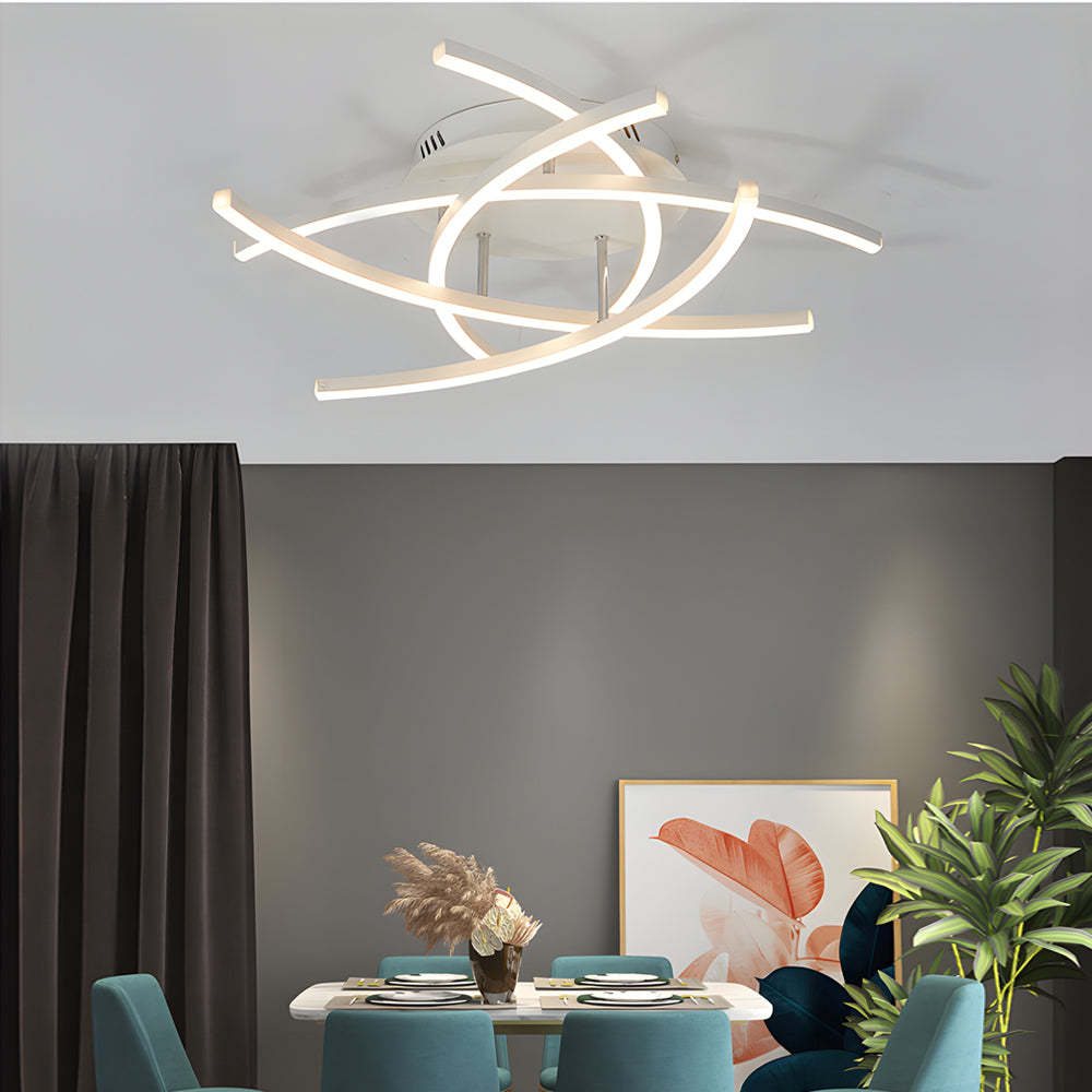LED Dimmable Lines Modern Ceiling Light with Remote