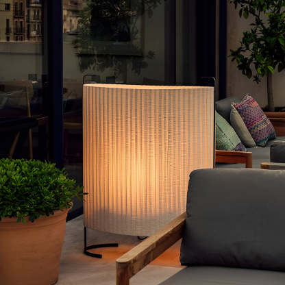 42 inch Modern Japanese-Style Fabric Outdoor Floor Lamp-Lighom