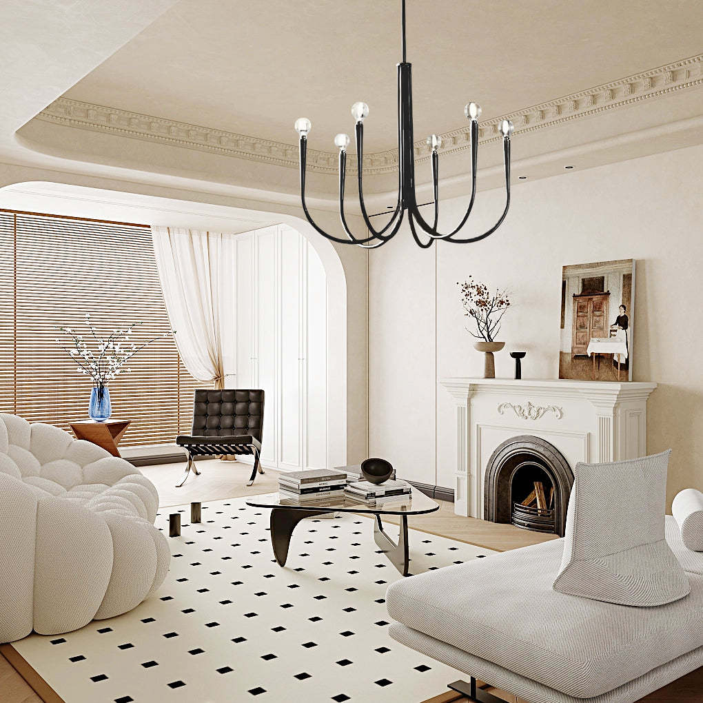 6/9-Light Retro Candle Dimmable LED French Chandelier