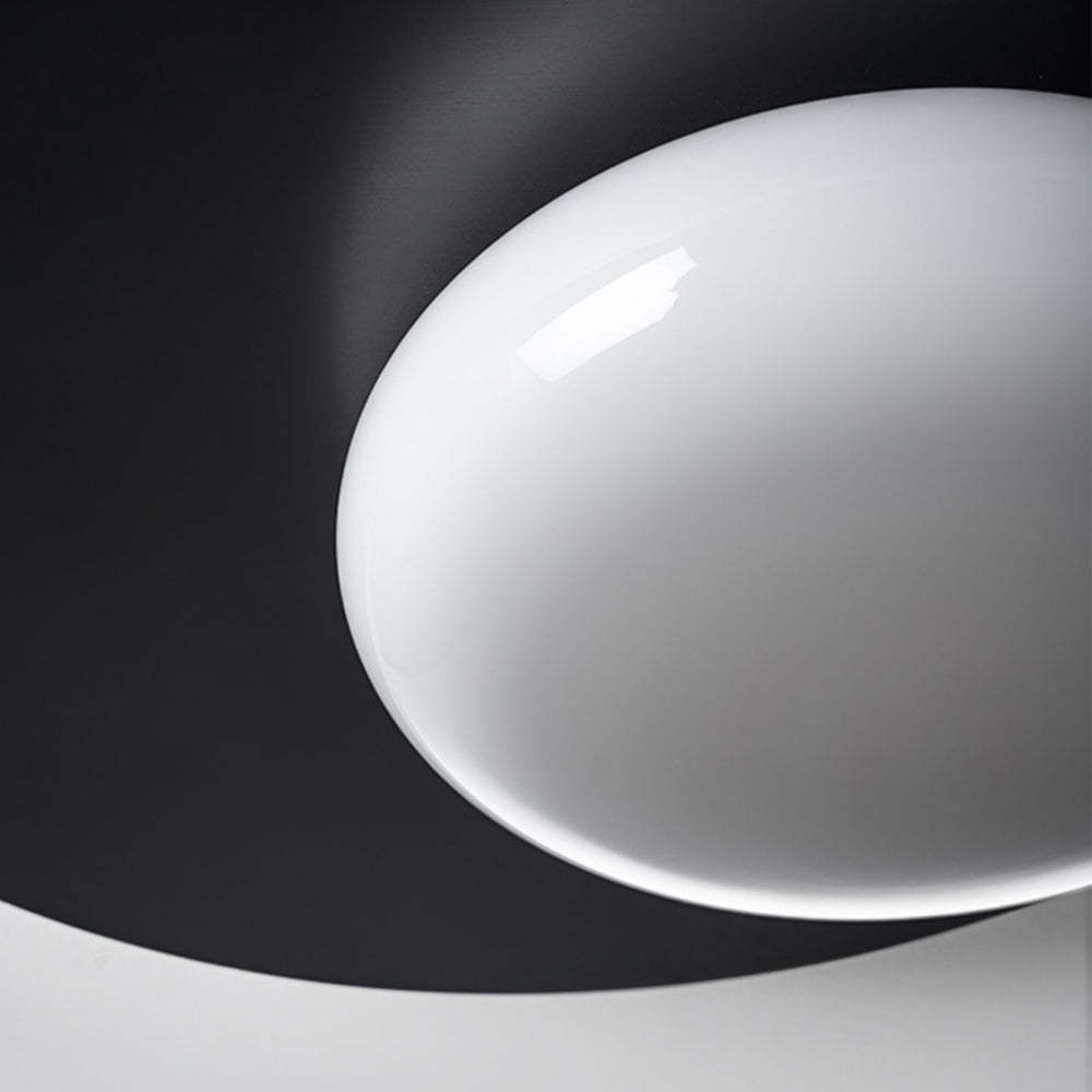LED Oval Metal White Glass Flush Mount Light