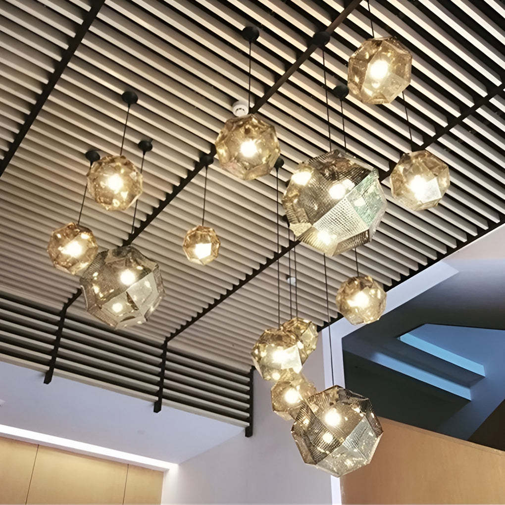 Geometric Round Metal Postmodern Pendant