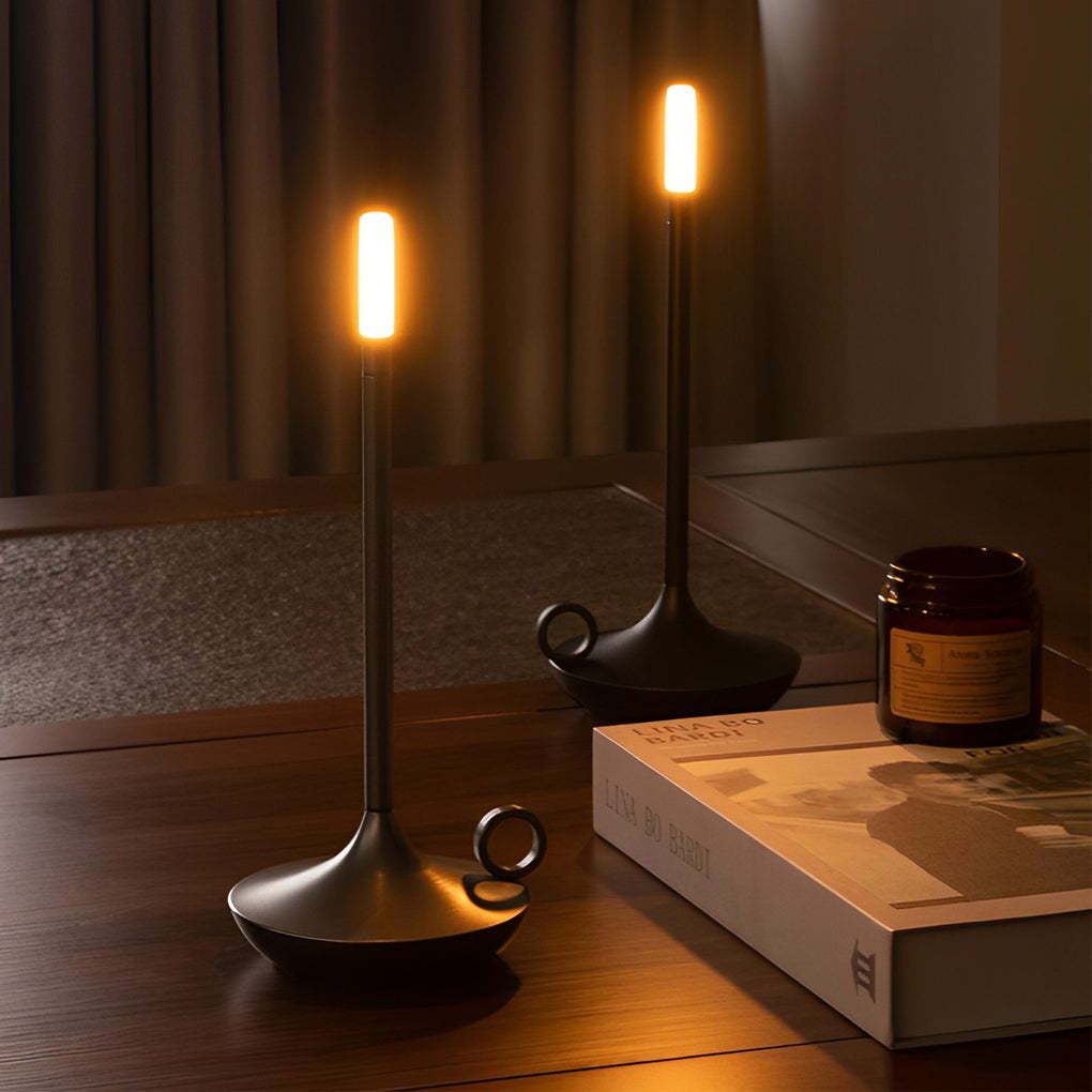 Cordless Portable Candle Wick LED Minimalist Table Lamp-Lighom