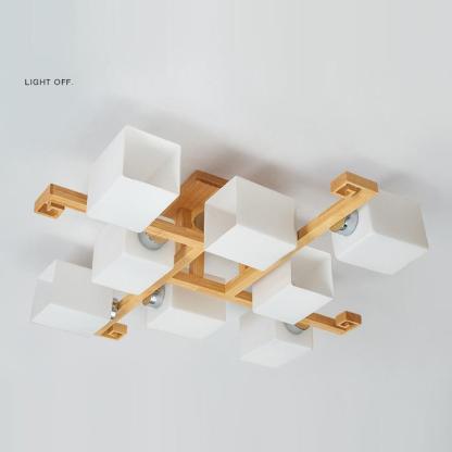 Nordic Solid Wood 4/5/8/9-Light Flush Mount — 5 Lights / 110V-120V For US/CA