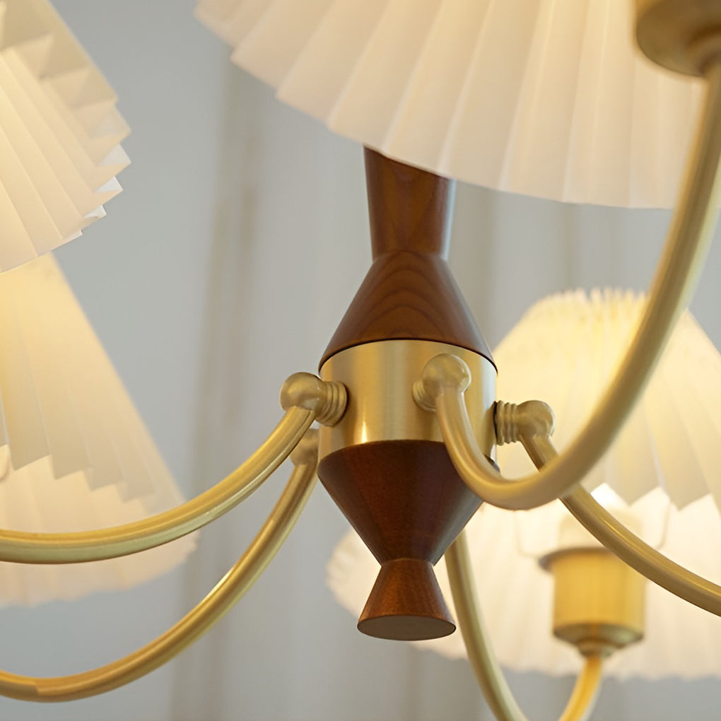 Pleated Lampshade LED Nordic Pendant Chandelier