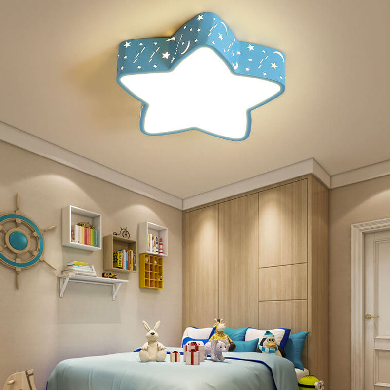 Cartoon Star Shape LED Flush Mount Light