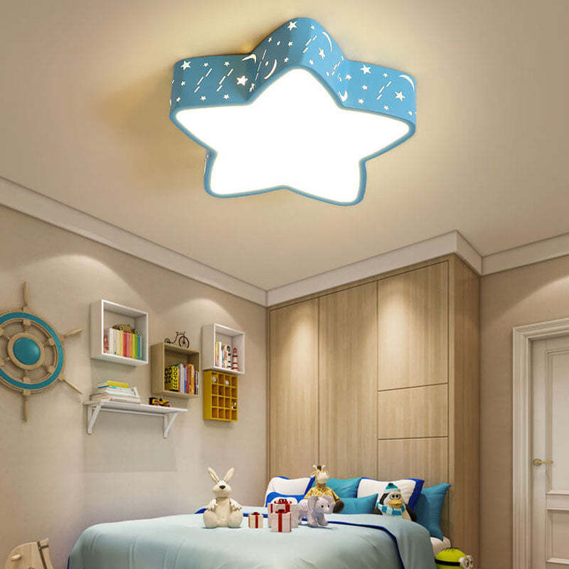 Cartoon Star Shape LED Flush Mount Light