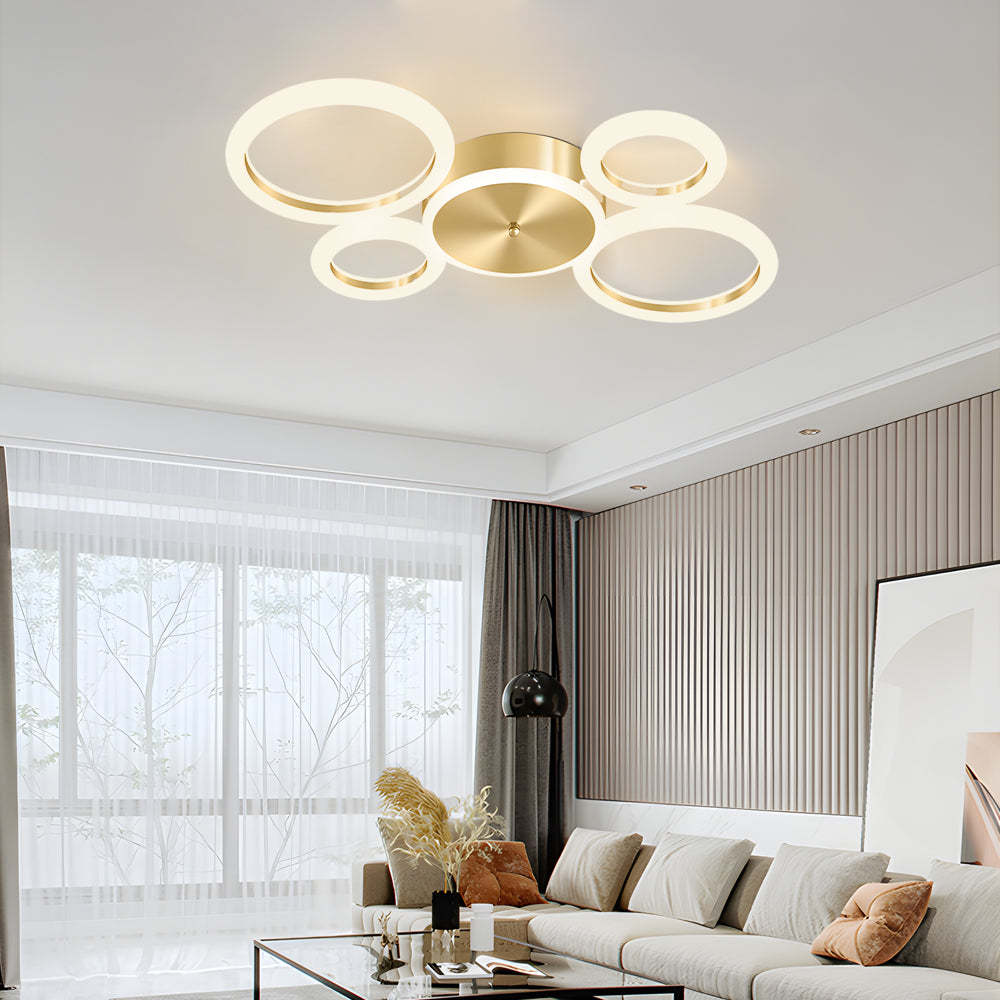 Modern Gold LED Flush Mount Ring Ceiling Light