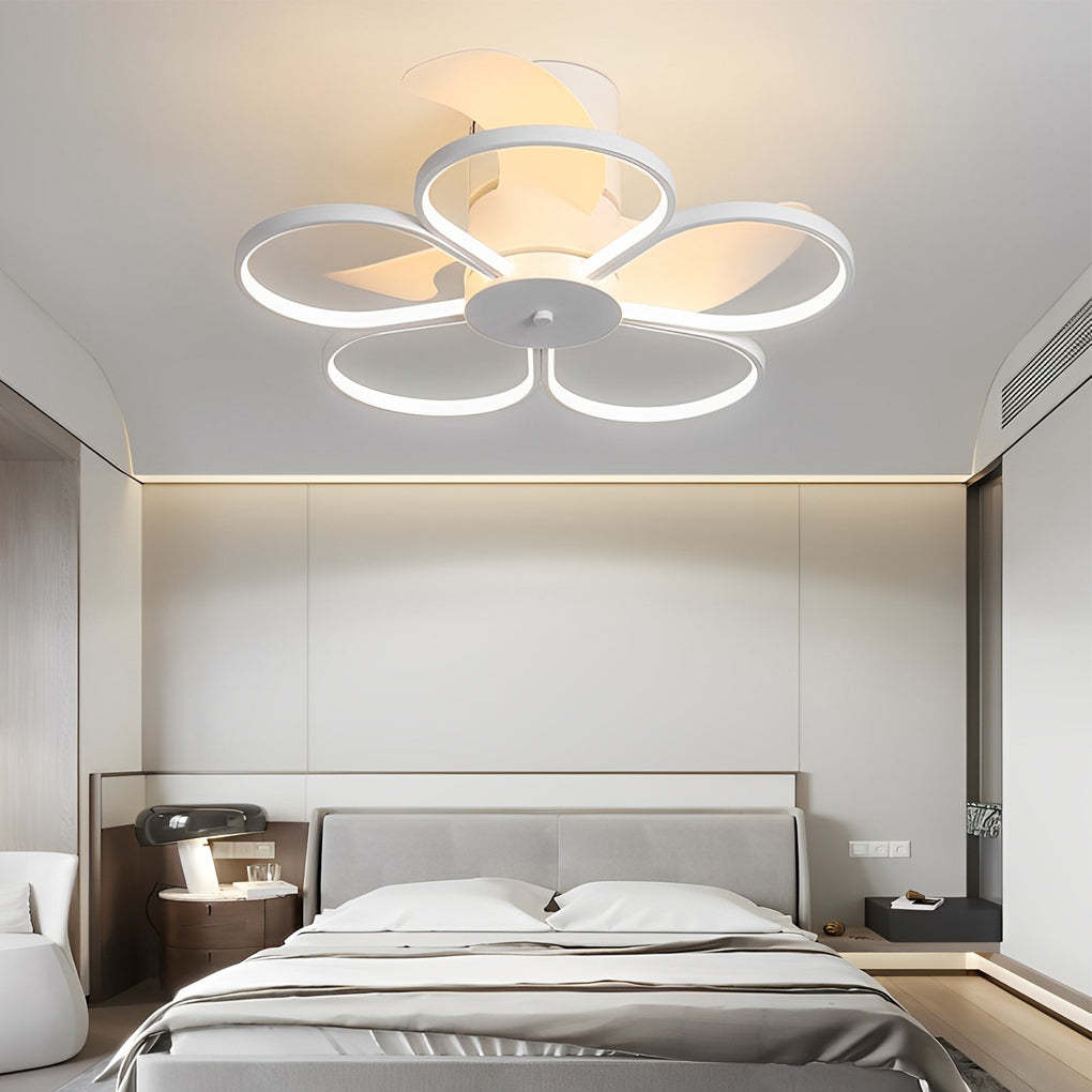 Flowers Intelligent Dimmable LED Mute Bladeless Ceiling Fan