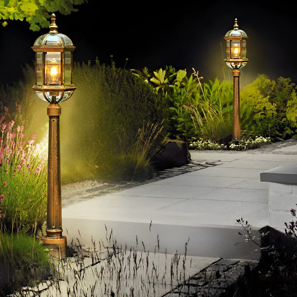 Vintage Golden LED Outdoor Pathway Light Luxury European-style Lawn Lamp-Lighom