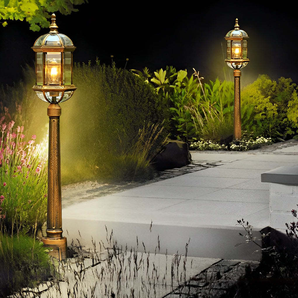 Vintage Golden LED Outdoor Pathway Light Luxury European-style Lawn Lamp-Lighom
