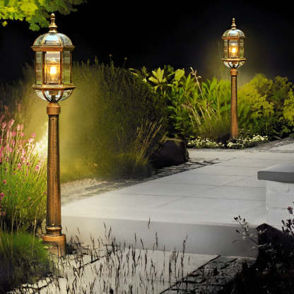 Vintage Golden LED Outdoor Pathway Light Luxury European-style Lawn Lamp-Lighom