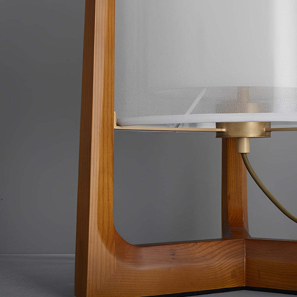 Triangle standing rust wood floor lamps, Lighom