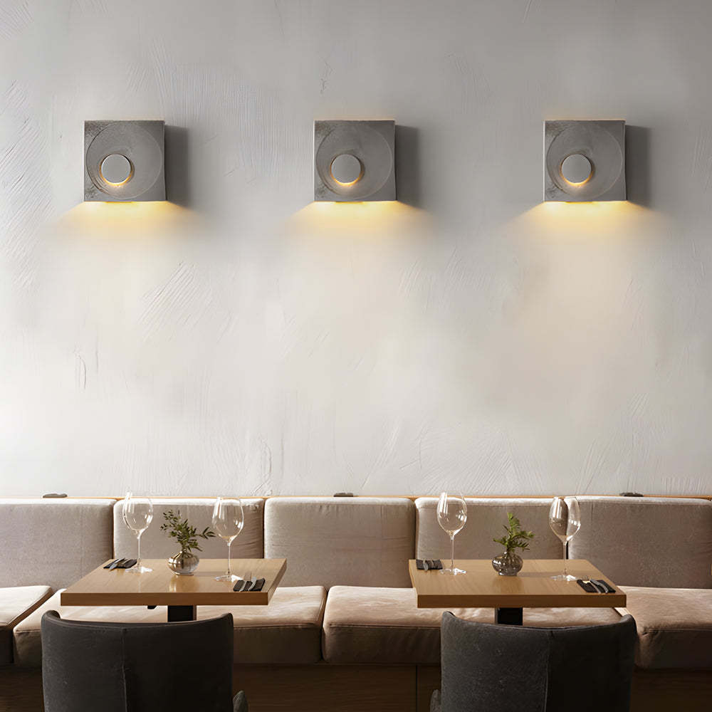 Frosted Cement Eclipse LED Wall Light-Lighom