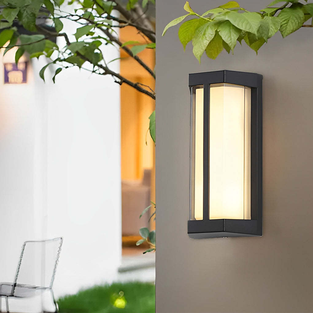 Waterproof Double Acrylic Shade LED Black Modern Outdoor Wall Lights-Lighom