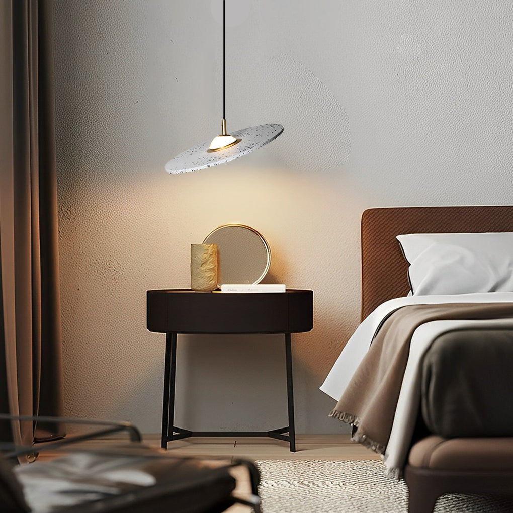 Round Terrazzo Planet Glass LED Nordic Pendant
