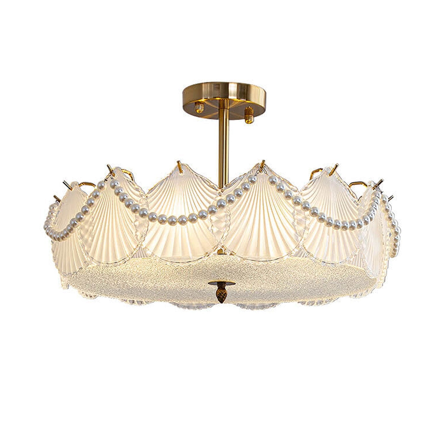 White glass round ash chandeliers - luxury — Small (12"H / 220V-240V (UK/AU)