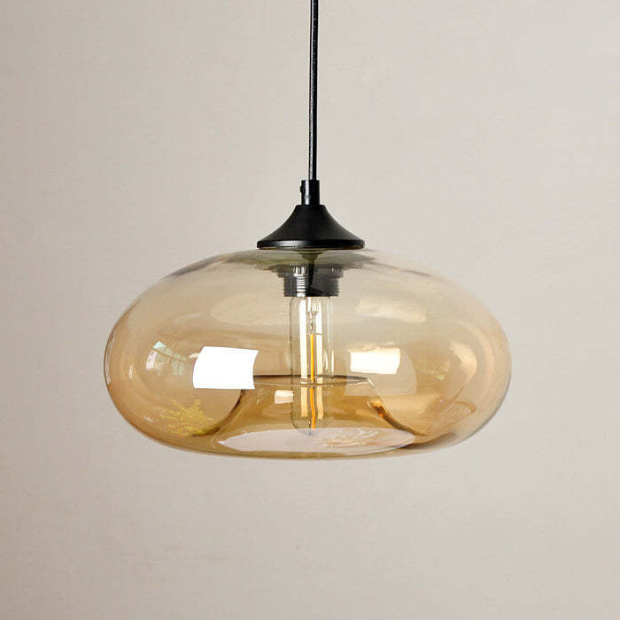 Colored Glass Oval Pendant Light