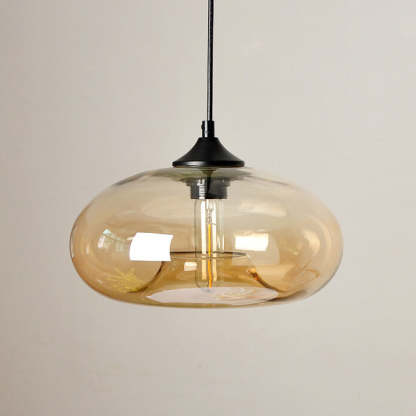 Colored Glass Oval Pendant Light