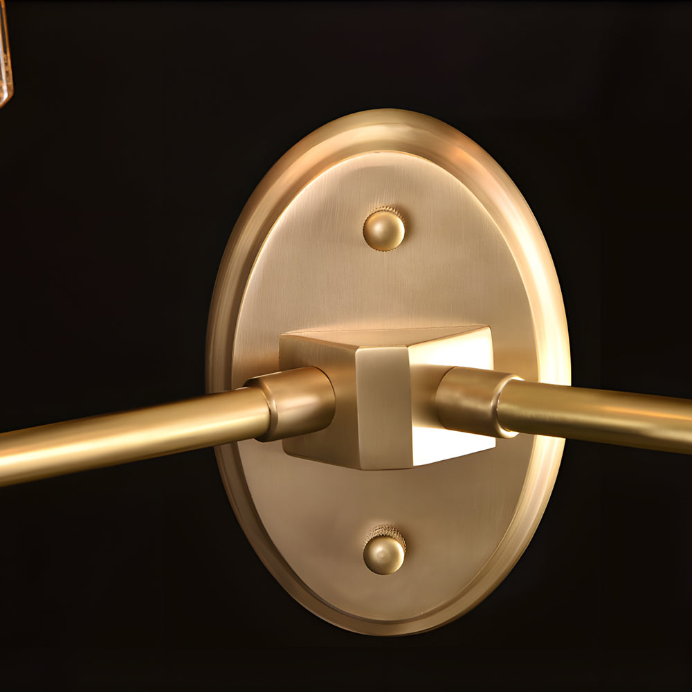 Luxury Copper Armed Crystal Modern Wall Sconce