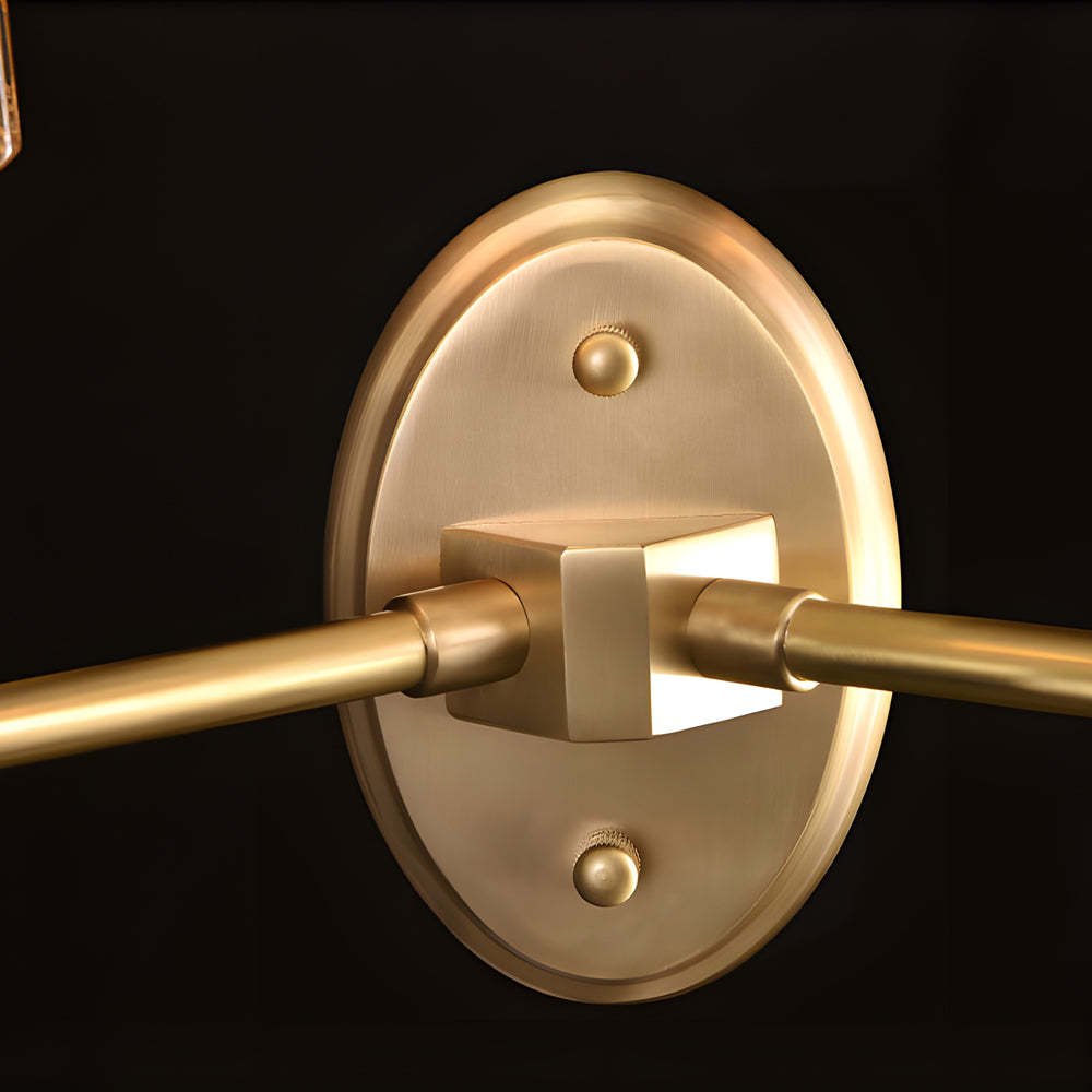Luxury Copper Armed Crystal Modern Wall Sconce