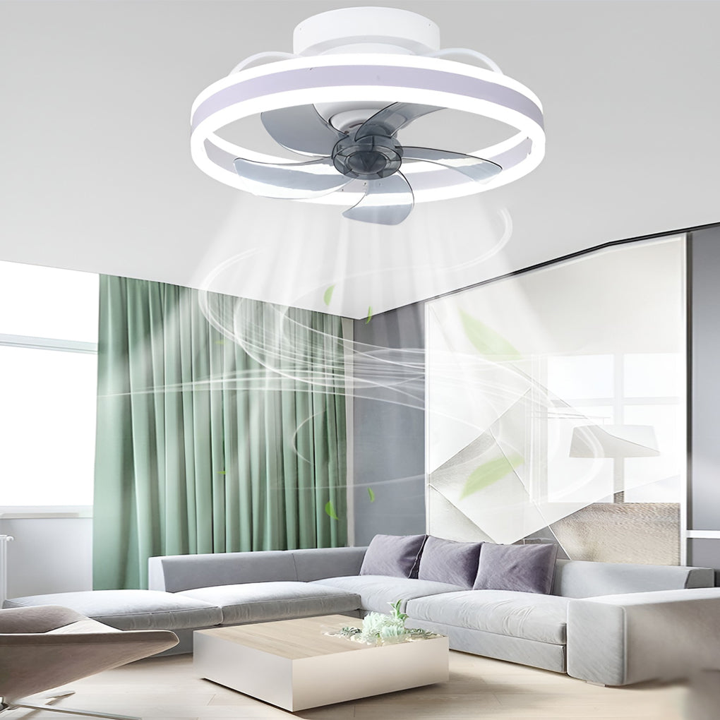 Lighom 360 stepless synthetic ceiling fans for bedroom or dining room — Matte Black