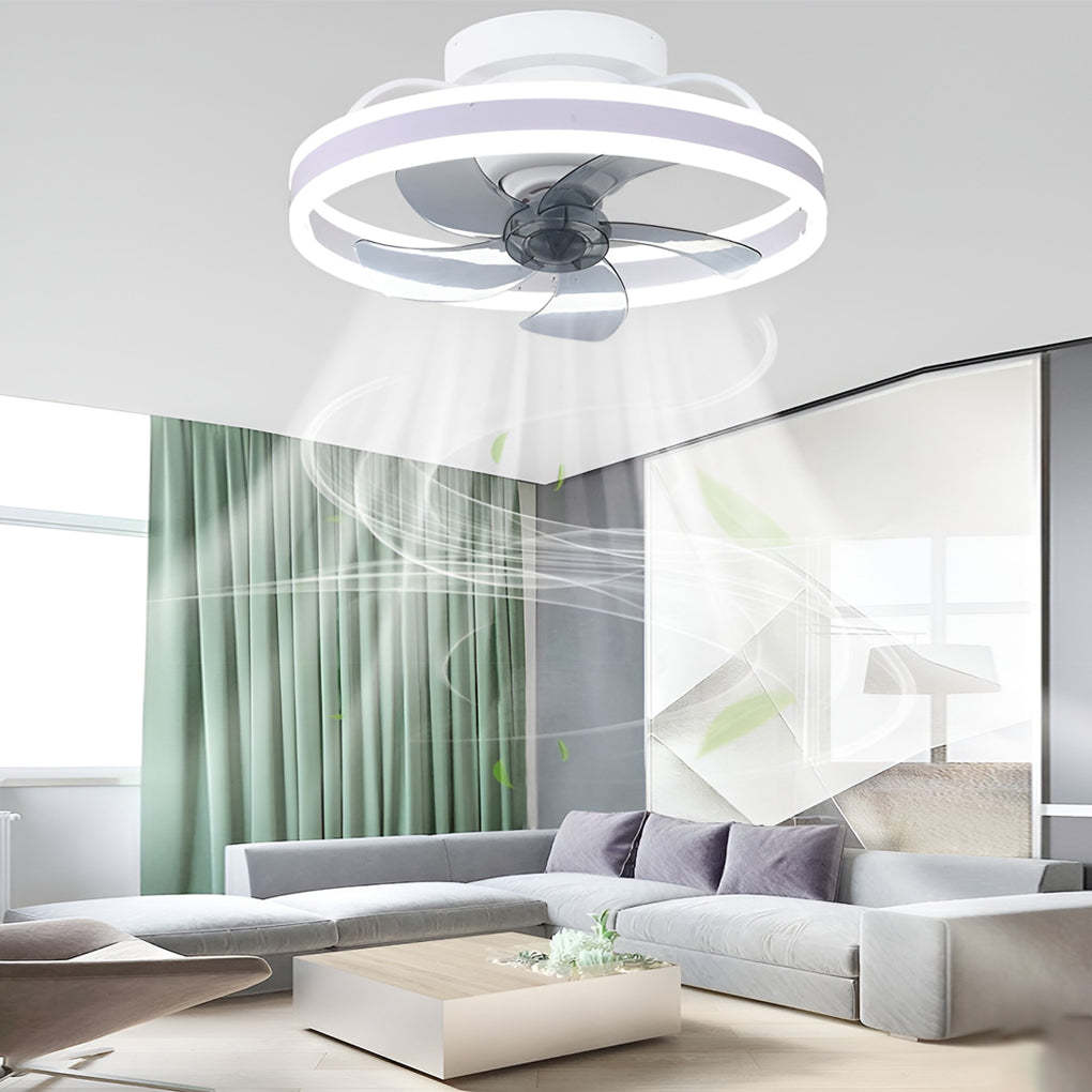 Round Stepless Dimming 360° Modern Ceiling Fan