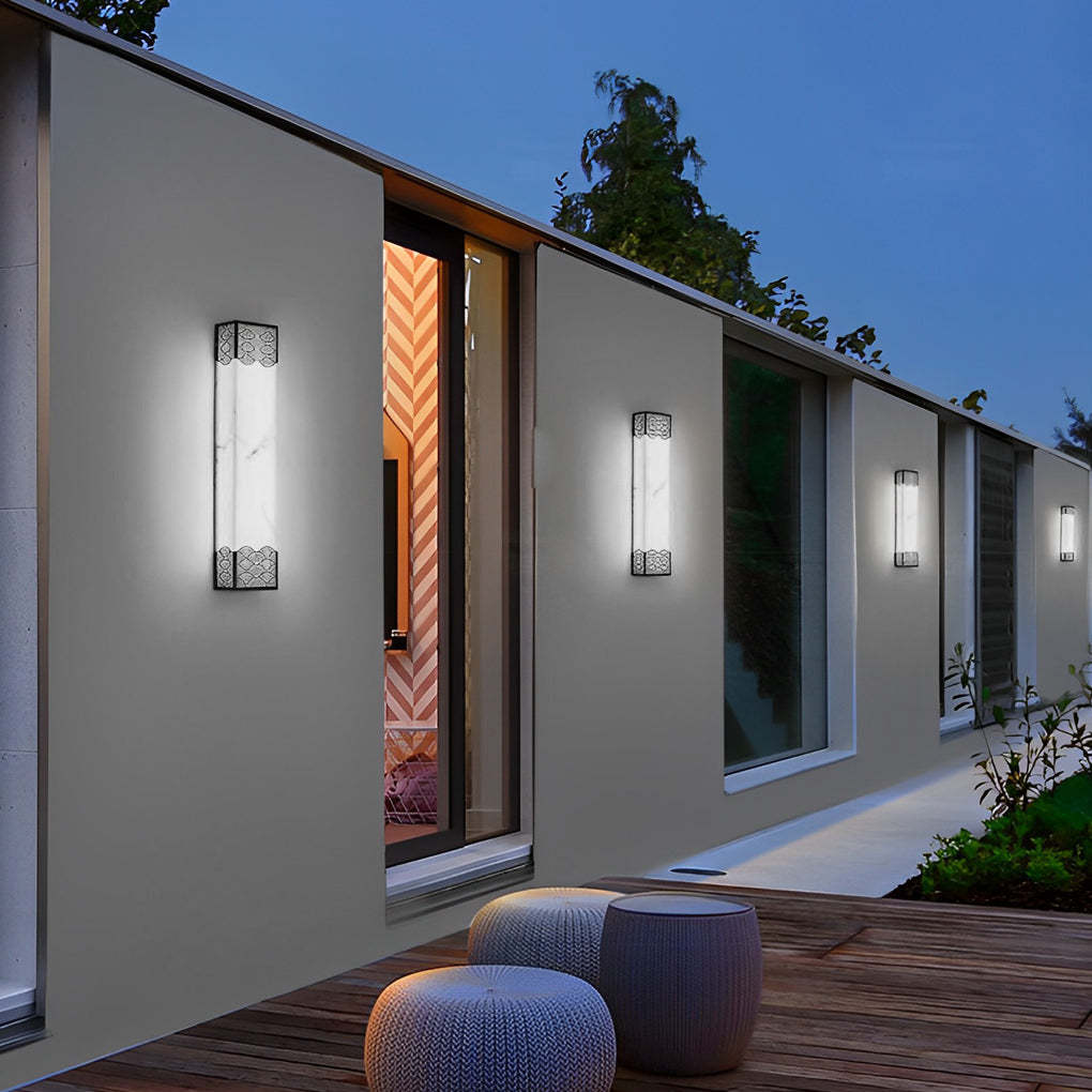 Rectangular Resin LED Waterproof Vintage Outdoor Wall Lights Wall Lamp-Lighom