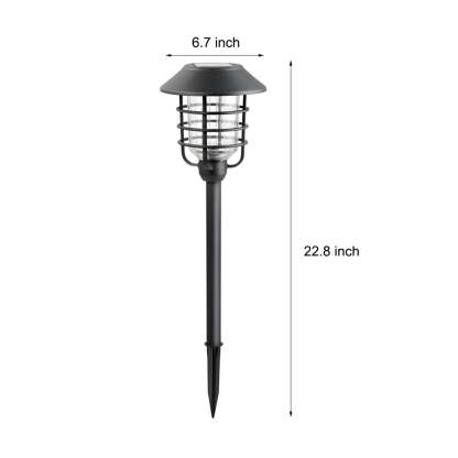 22.8-in Black Mini Torch Solar Pathway Lights Outdoor Lawn LED Lights-Lighom