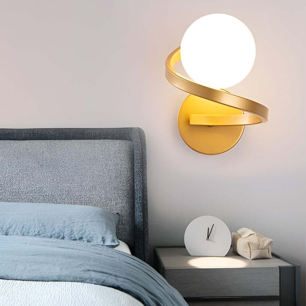 Electroplated Creative Curved Metal LED Modern Wall Sconce Lighting-Lighom