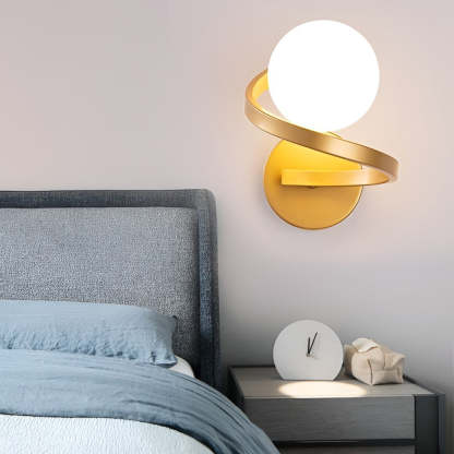 Electroplated Creative Curved Metal LED Modern Wall Sconce Lighting-Lighom