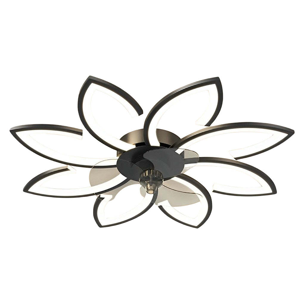 Flower Smart Silent Dimming LED Modern Fan