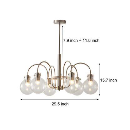 Glass Globe Indoor Nickel Chandelier