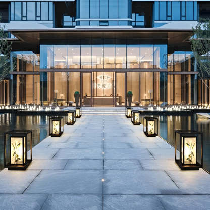 Artistic Solar LED Path Lights with Landscape Pattern-Lighom