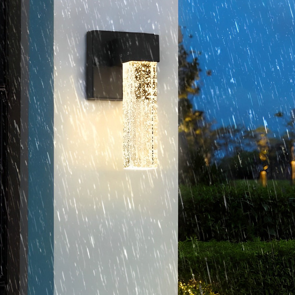 Waterproof LED 10W Crystal Black Modern Outdoor Wall Lamp Exterior Lights-Lighom