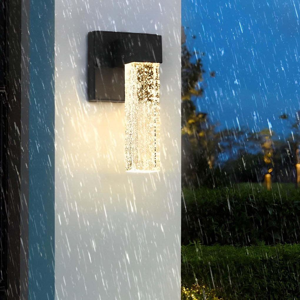 Waterproof LED 10W Crystal Black Modern Outdoor Wall Lamp Exterior Lights-Lighom
