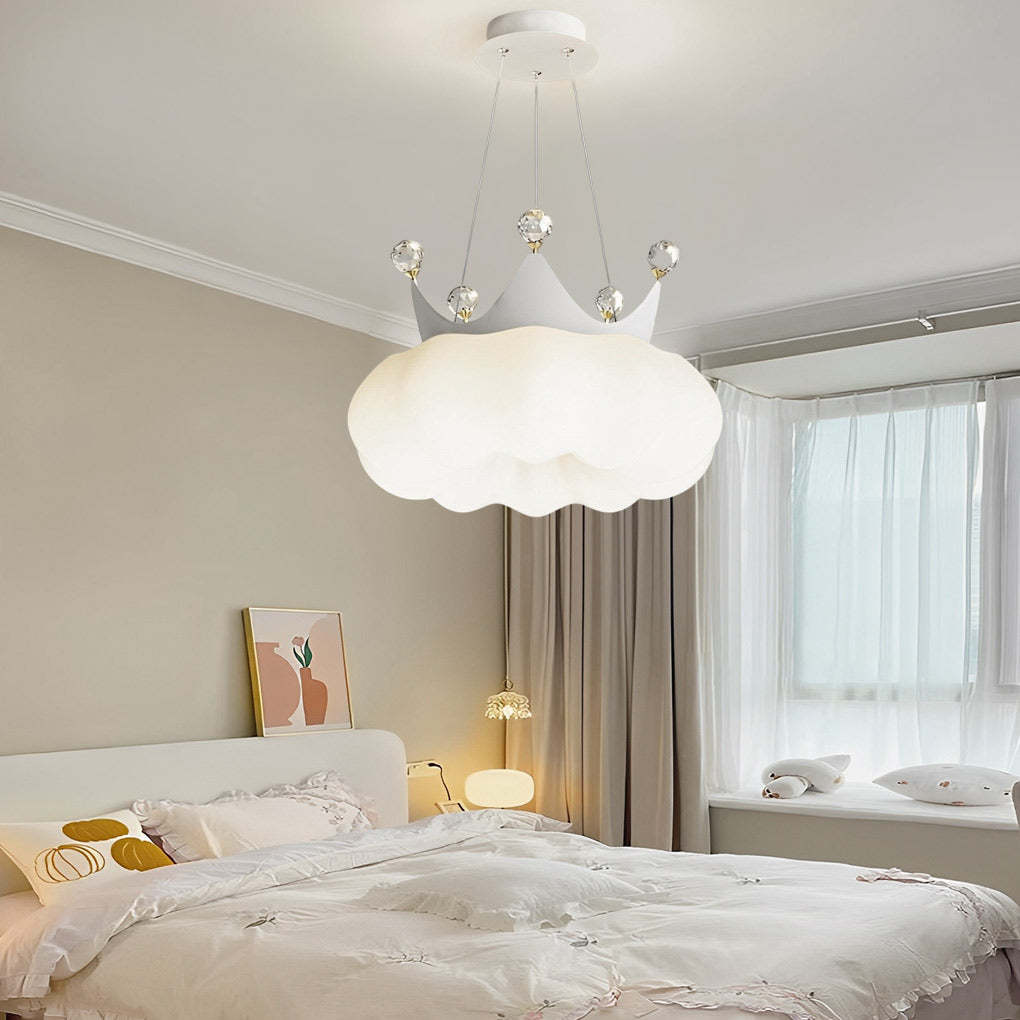 Cloud Crystal Crown LED 3-Step Dimming Modern Chandelier