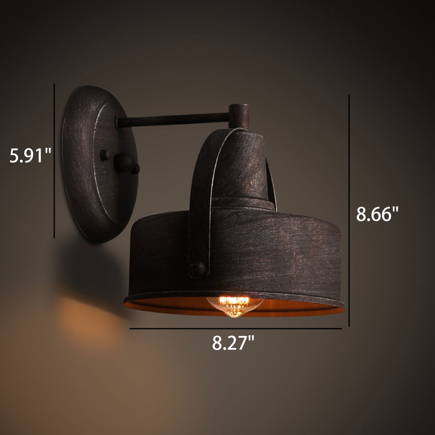 Vintage Industrial Aged Dome Cage Outdoor Wall Sconce