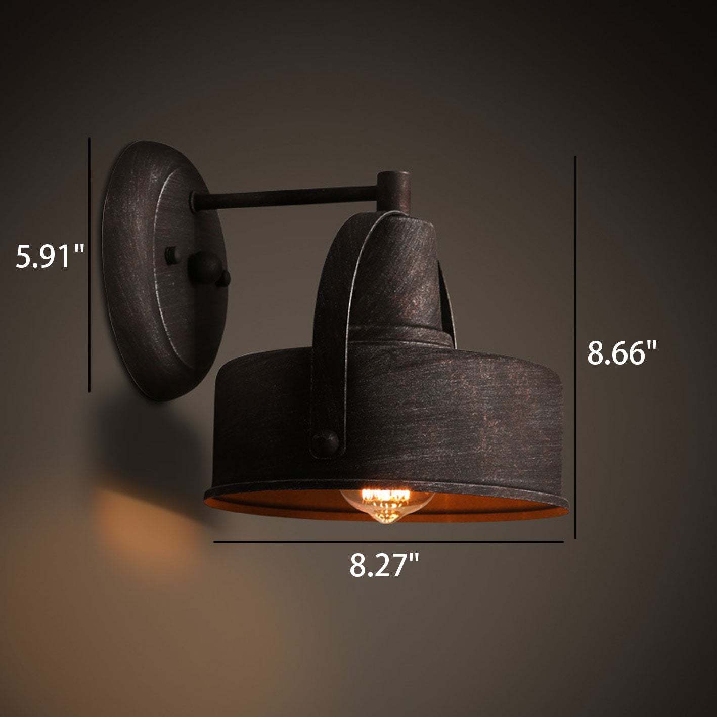 Vintage Industrial Aged Dome Cage Outdoor Wall Sconce