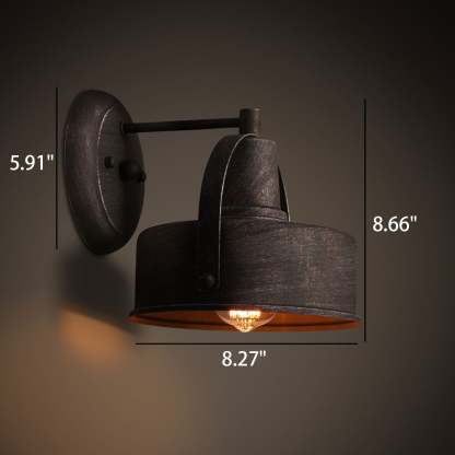Vintage Industrial Aged Dome Cage Outdoor Wall Sconce