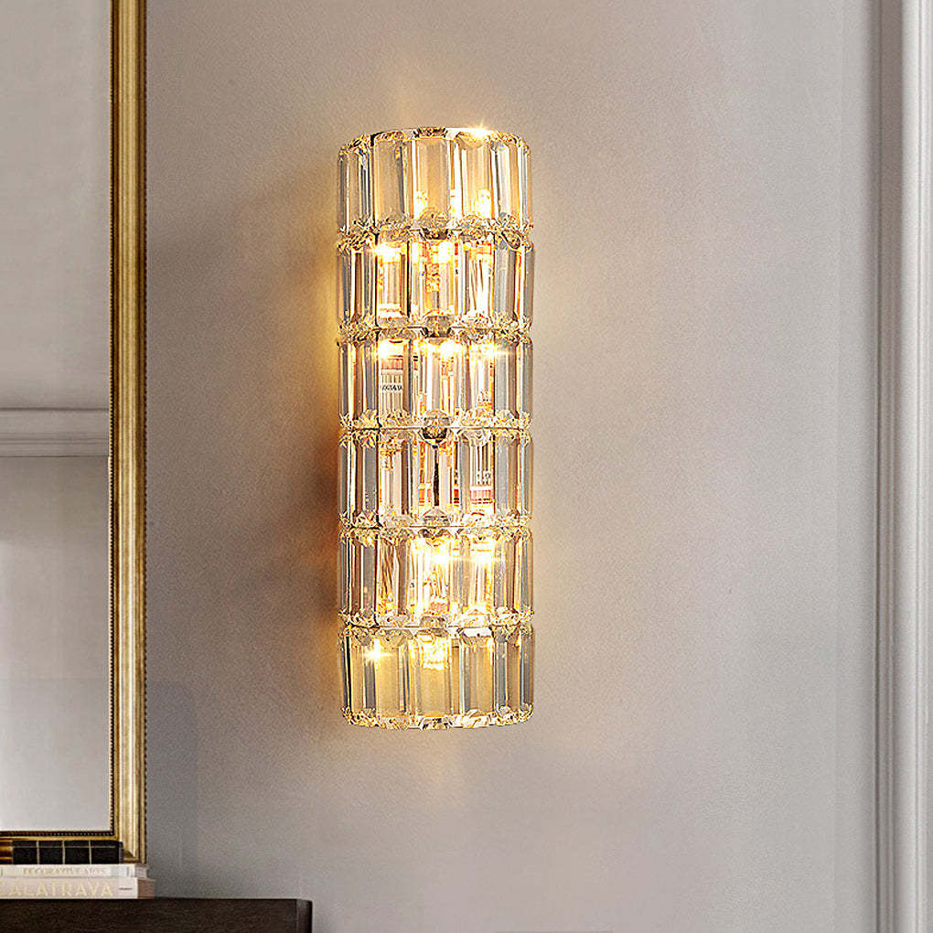 Rectangular Luxury Crystal Dimmable Modern Wall Lamp