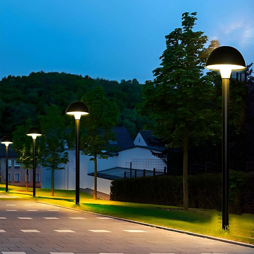 Creative Mushroom Shape Outdoor Waterproof LED Black Modern Lawn Lamp-Lighom