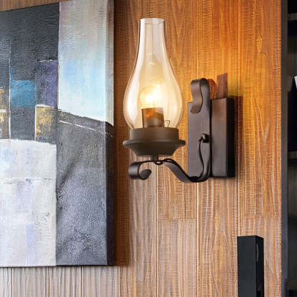 Retro Glass E27 Industrial Wall Lamp Wall Sconces Lighting-Lighom
