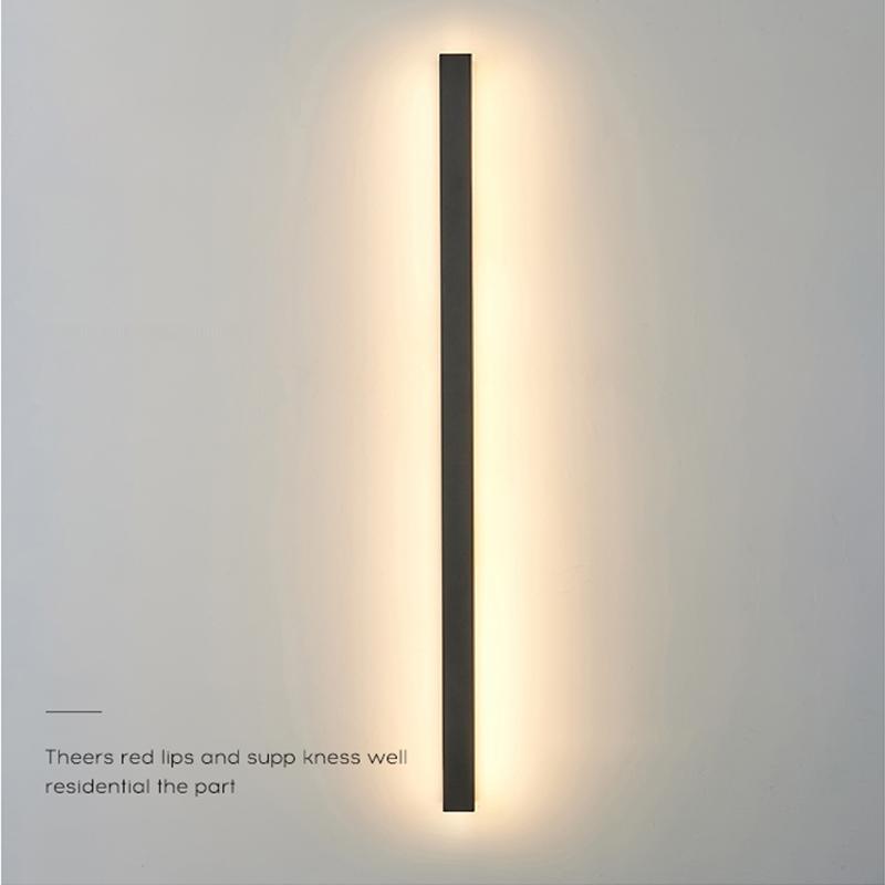 Waterproof Long Strip LED Wall Lamp Outdoor Wall Lights Black Porch Lights-Lighom