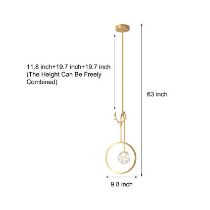 Antlers Decor Rings Dimmable LED Modern Pendant Light