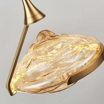Glass UFO Spinning Top LED Modern Bedside Pendant